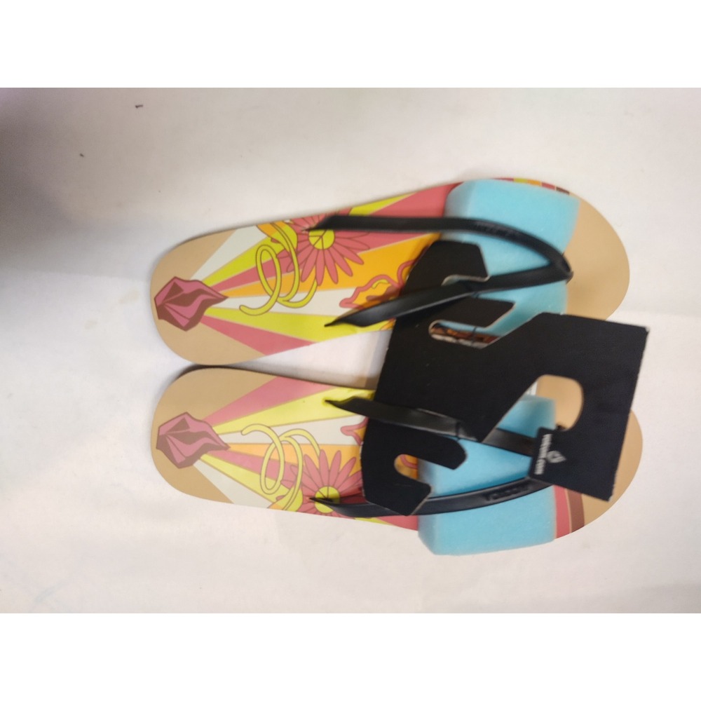 Volcom Truly Softer Flip Flop Sandals Womens 11 Color Me Spring W0812355 NEW